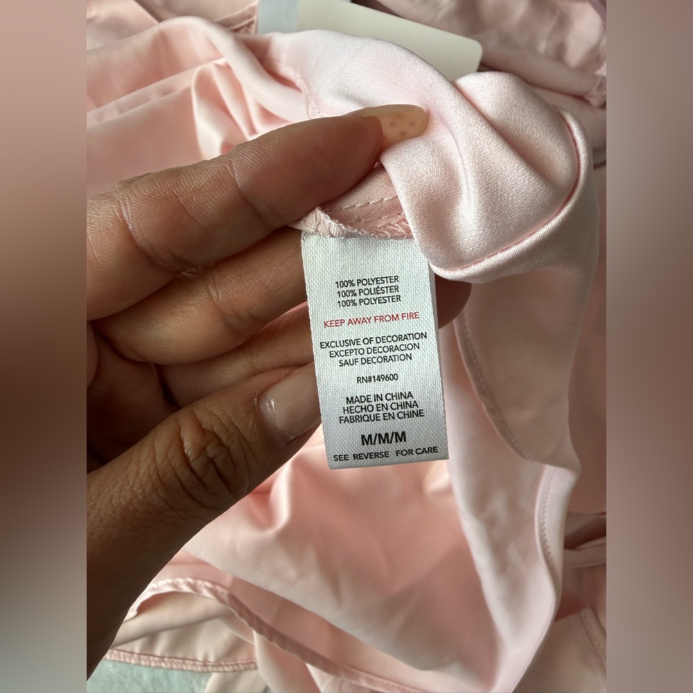 Flora Nikrooz Pink Satin Lace Robe & Cami Set 2PC Sleepwear Bridal S/M NWT - Picture 7 of 13